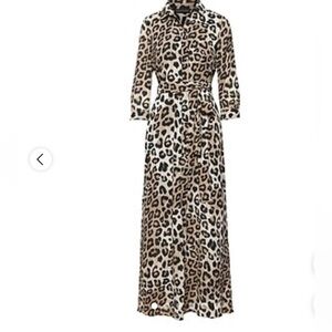 Banana Republic Leopard Print Maxi Shirtdress
